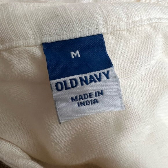 OLD NAVY Off-White Cream Flutter Lace Sleeve Swing Mini Midi Dress Open-Back M - Picture 14 of 16